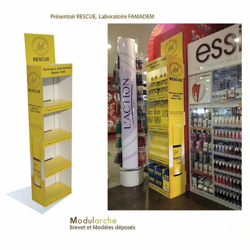 colonne PM porte produits carton