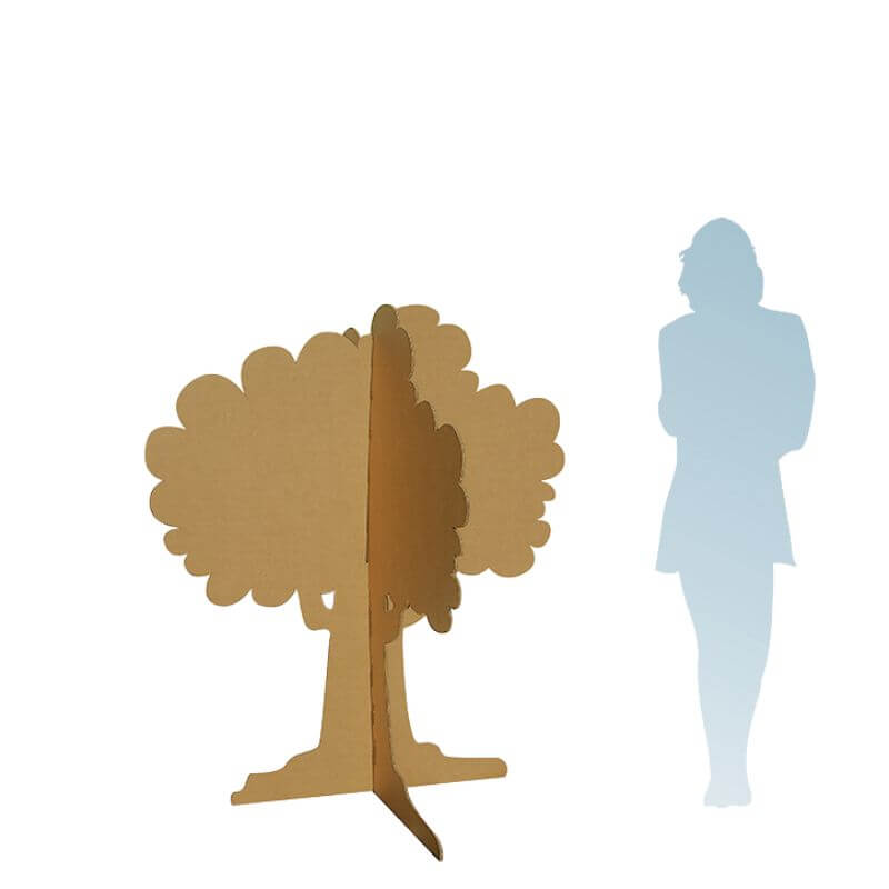 Arbre en carton écologique de 140 cm, idéal pour décors, expositions, vitrines et événements. Structure légère, stable et 100 % recyclable. Facile à monter et transporter.