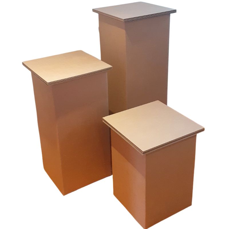 Socles sculptures carton exposition